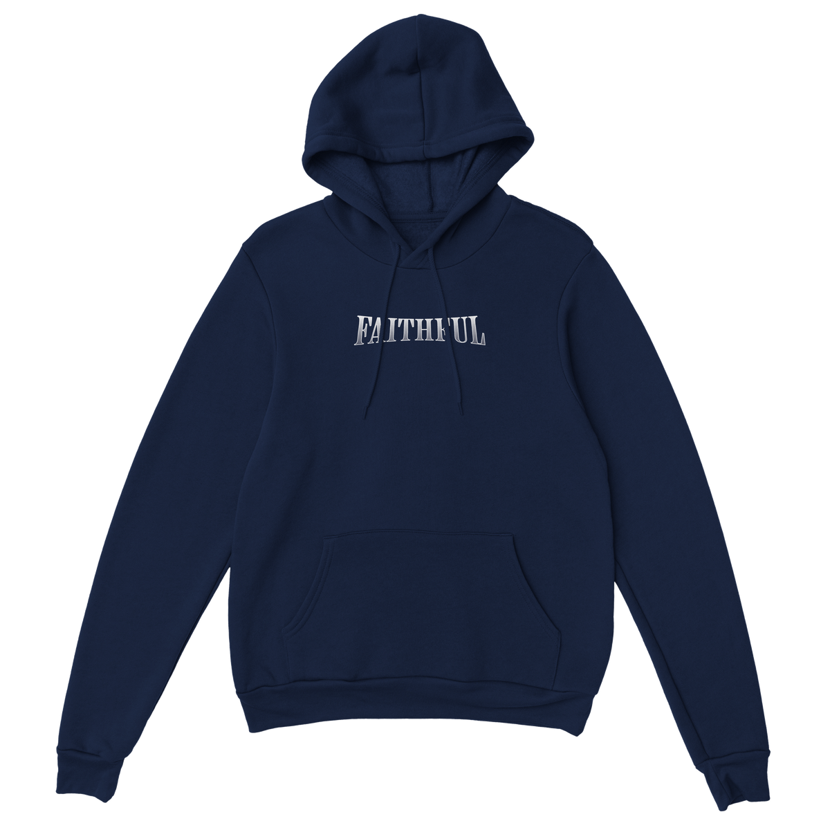"Angel Archer" Dark Blue Christian Hoodie, Bible verse design by Faithful – alternate view