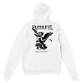 "Angel Archer" White Christian Hoodie, Bible verse design by Faithful