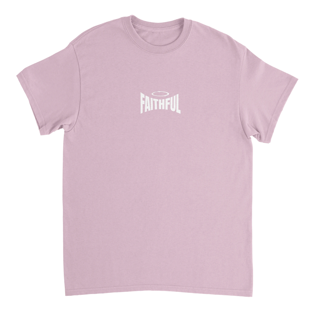 "Sacred Guidance" Pink Christian T-Shirt, Bible verse design by Faithful – alternate view