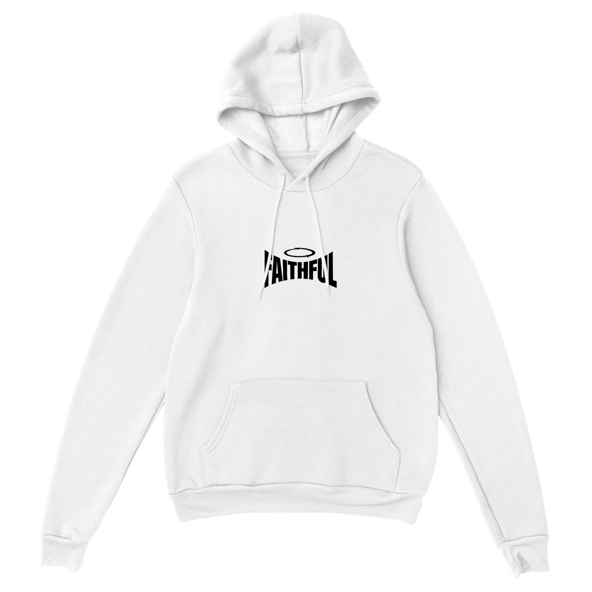 "Blessed" White Christian Hoodie, Bible verse design by Faithful – alternate view