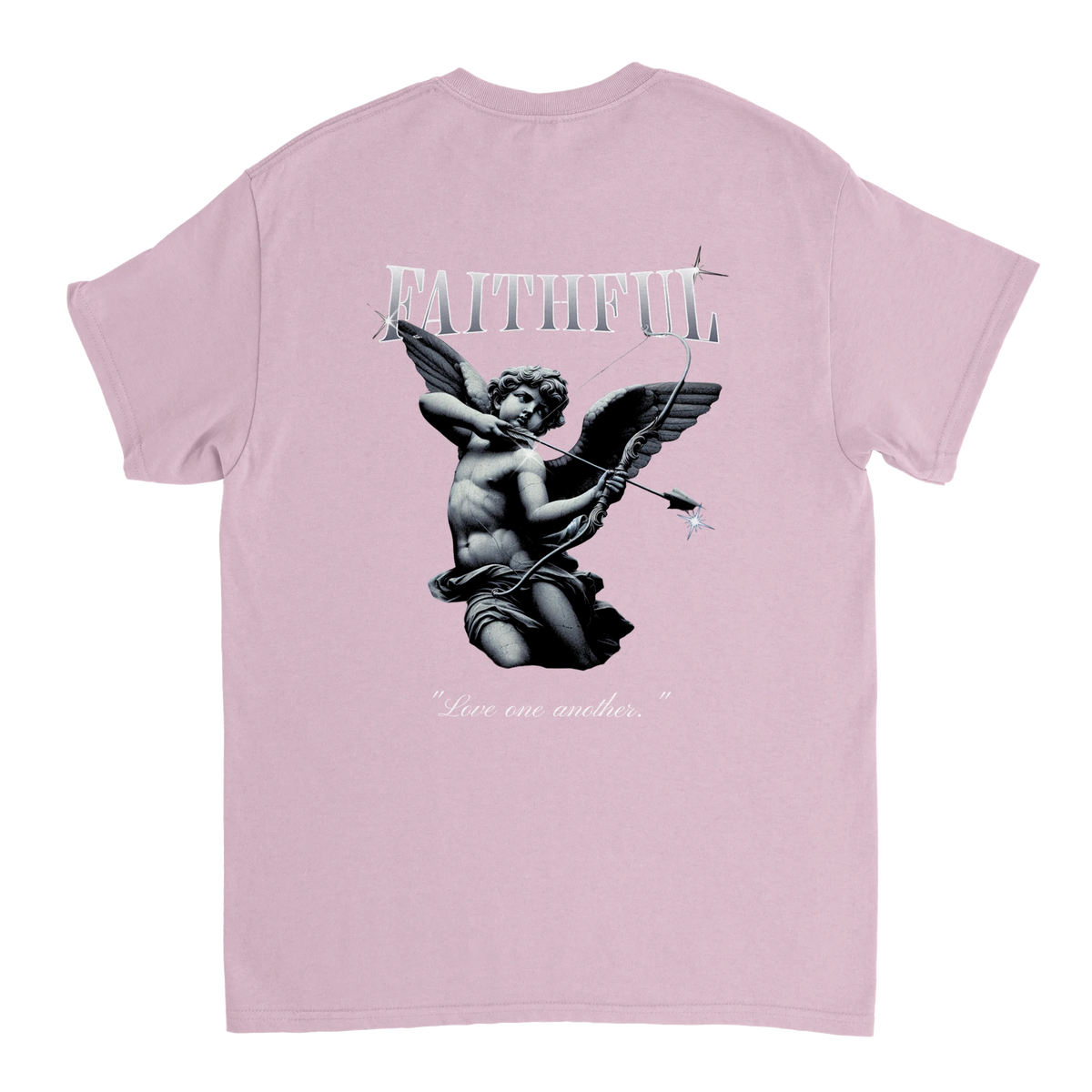 "Angel Archer" Pink Christian T-Shirt, Bible verse design by Faithful