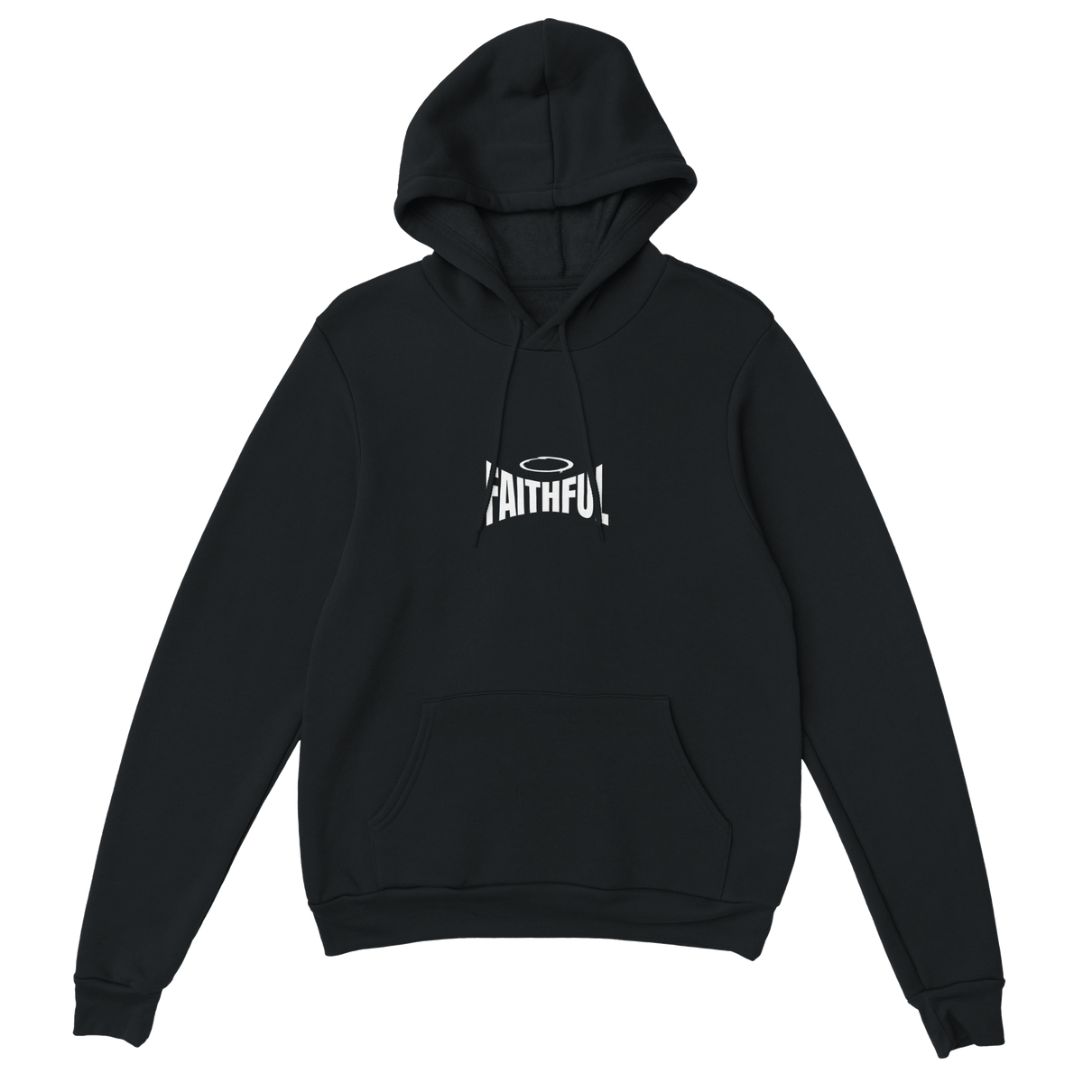 "Light in the Dark" Black Christian Hoodie, Bible verse design by Faithful – alternate view