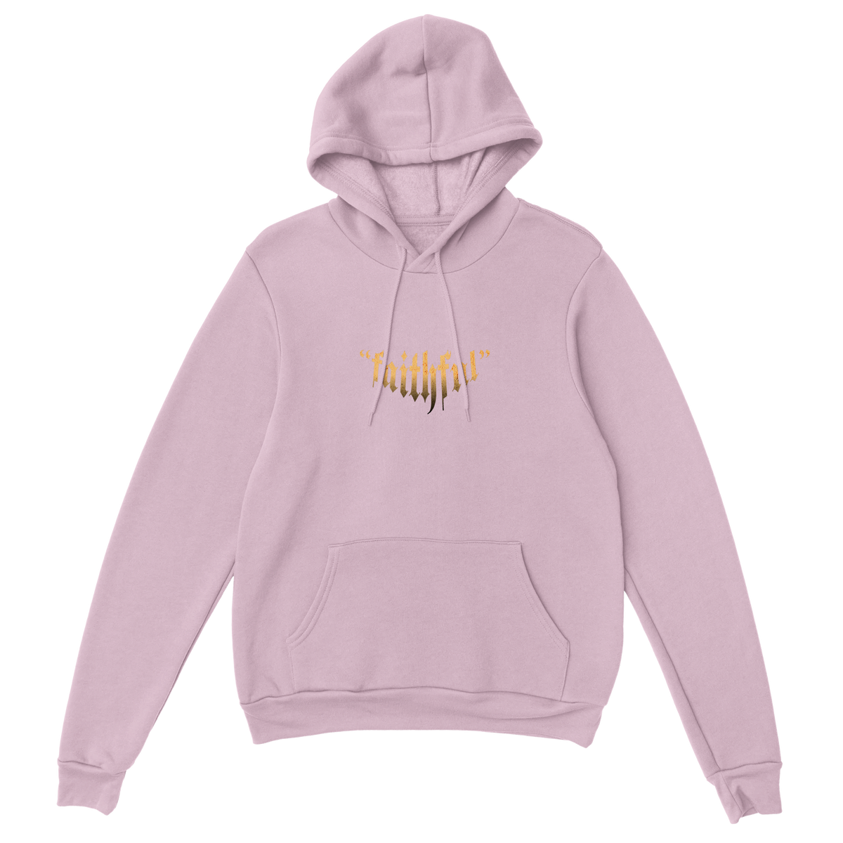 "Guardian of Faith" Pink Christian Hoodie, Bible verse design by Faithful – alternate view