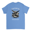 "Sacred Guidance" Blue Christian T-Shirt, Bible verse design by Faithful
