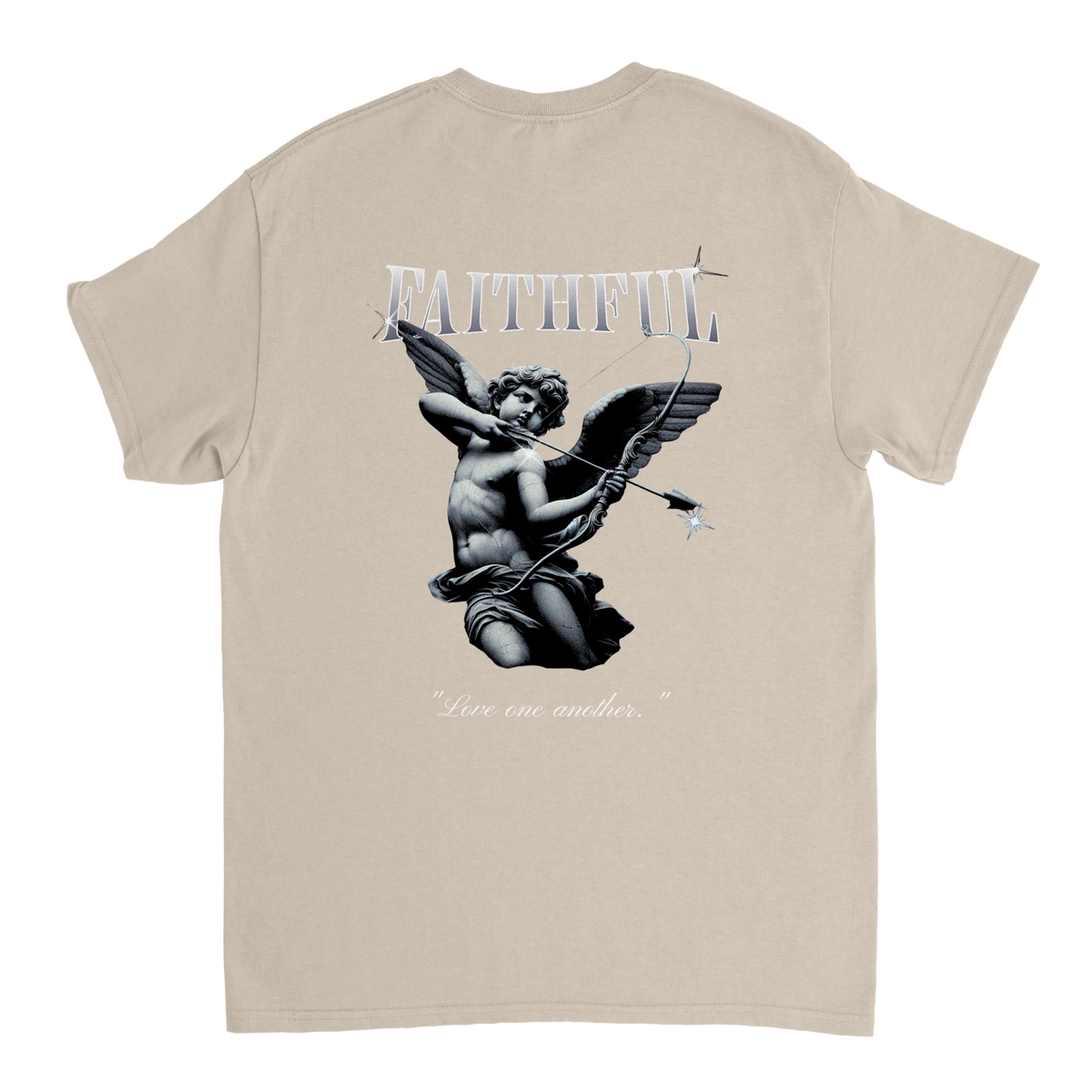 "Angel Archer" Sand Christian T-Shirt, Bible verse design by Faithful