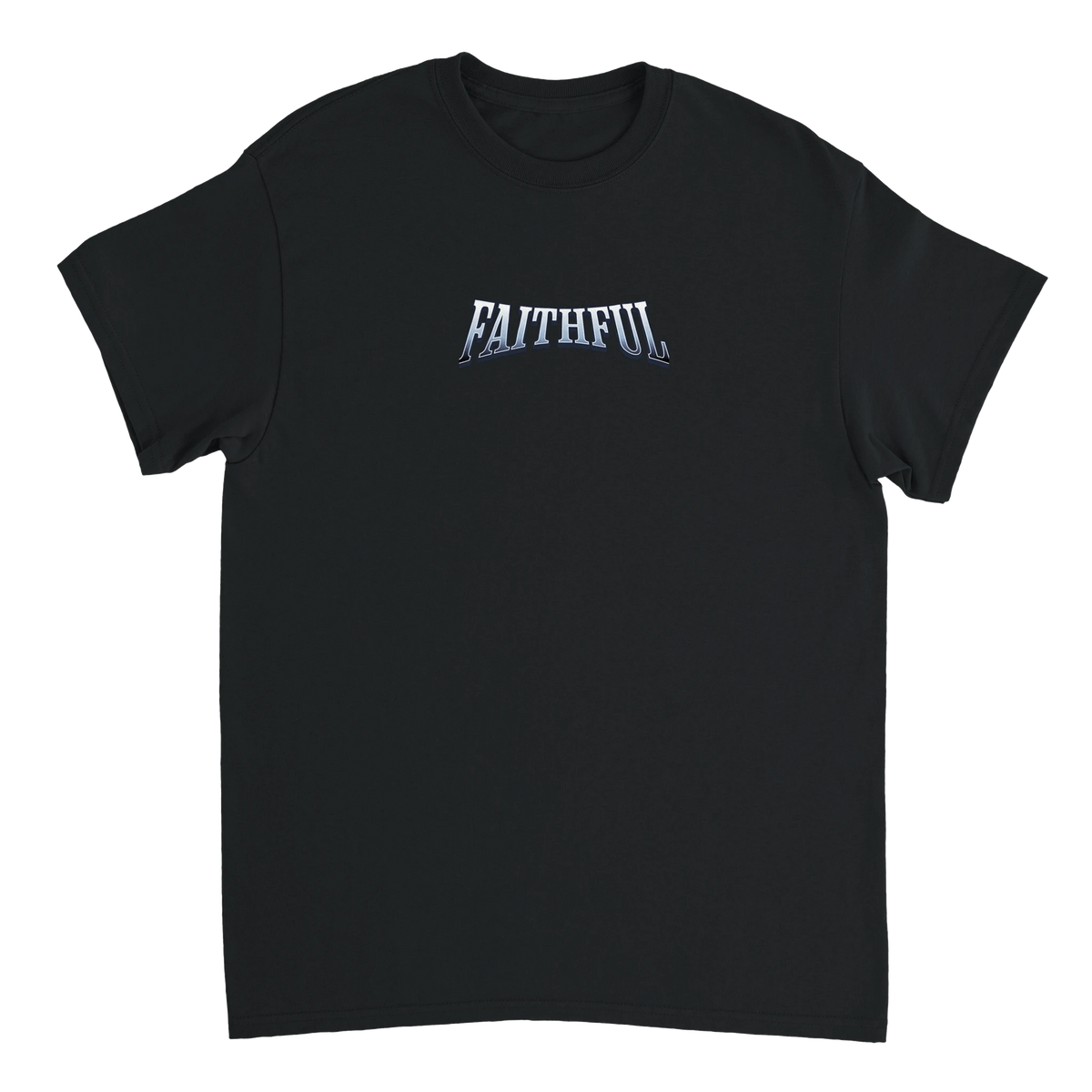 "Target: Love" Black Christian T-Shirt, Bible verse design by Faithful – alternate view