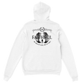 "Light in the Dark" White Christian Hoodie, Bible verse design by Faithful