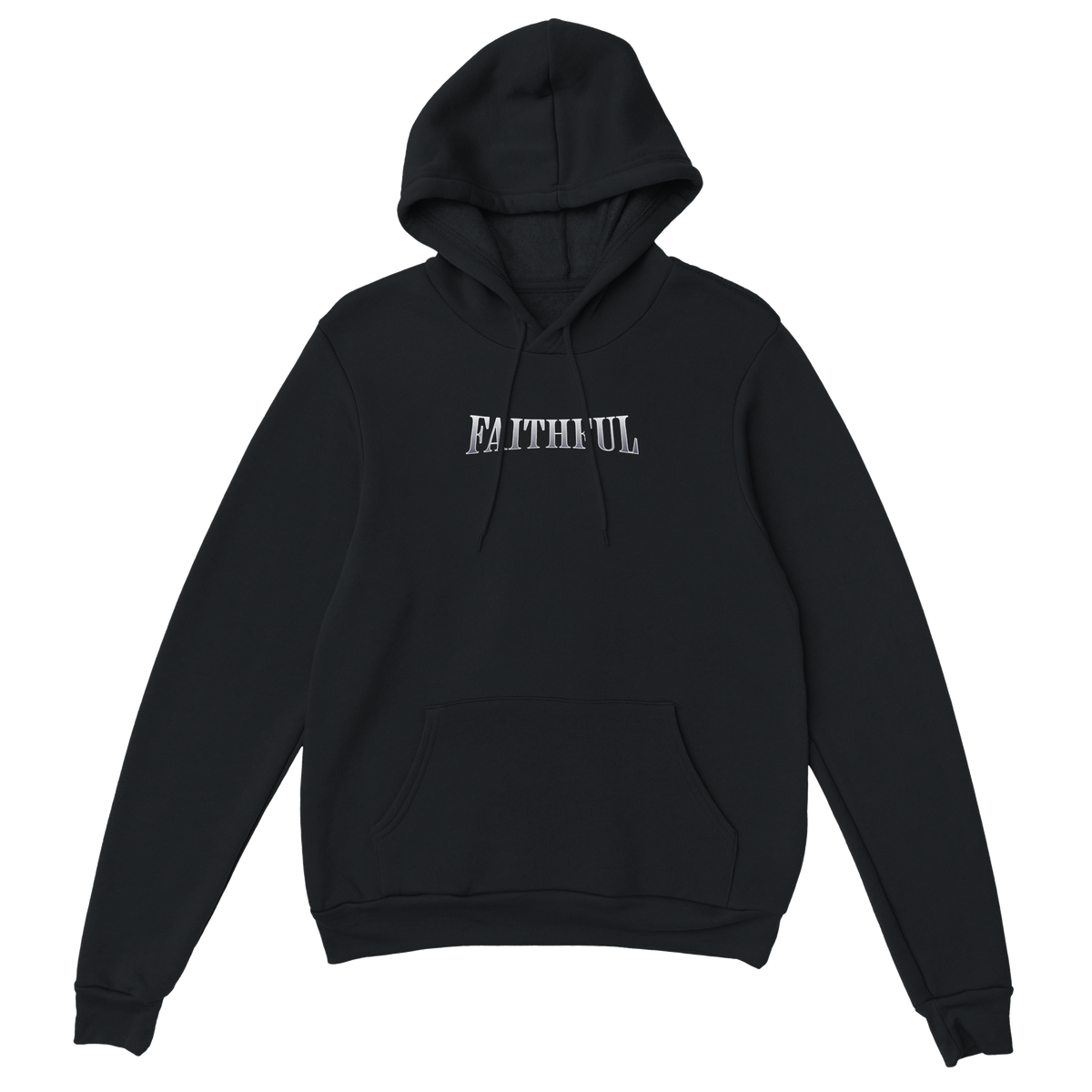 "Angel Archer" Black Christian Hoodie, Bible verse design by Faithful – alternate view