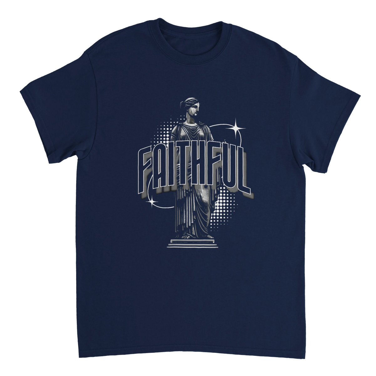 "Monument to Faithfulness" Christian T-Shirt, Bible verse design by Faithful – alternate view