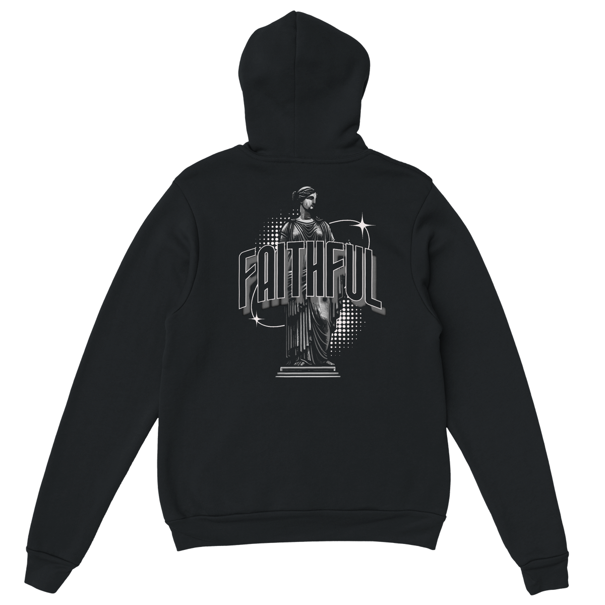 "Monument to Faithfulness" Black Christian Hoodie, Bible verse design by Faithful