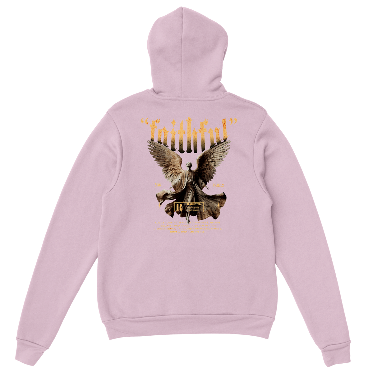 "Guardian of Faith" Pink Christian Hoodie, Bible verse design by Faithful