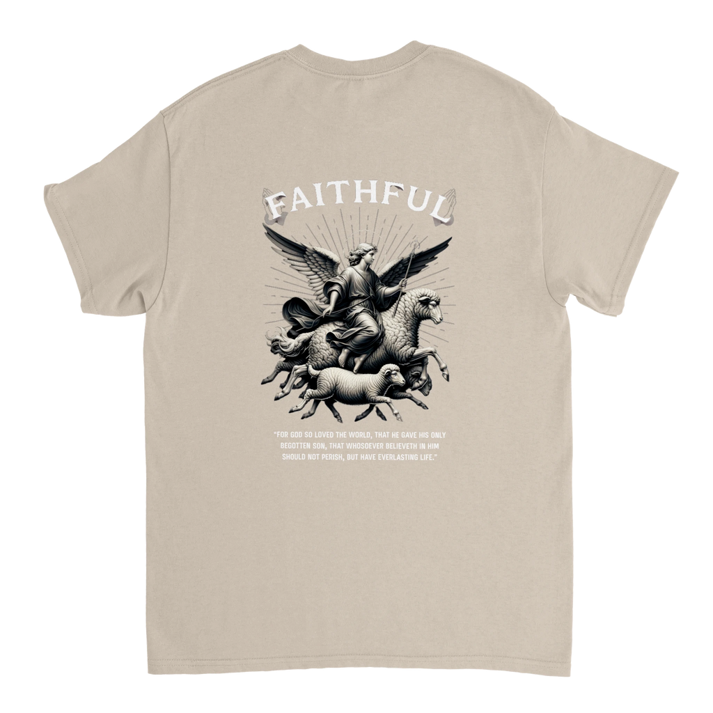 "Sacred Guidance" Sand Christian T-Shirt, Bible verse design by Faithful