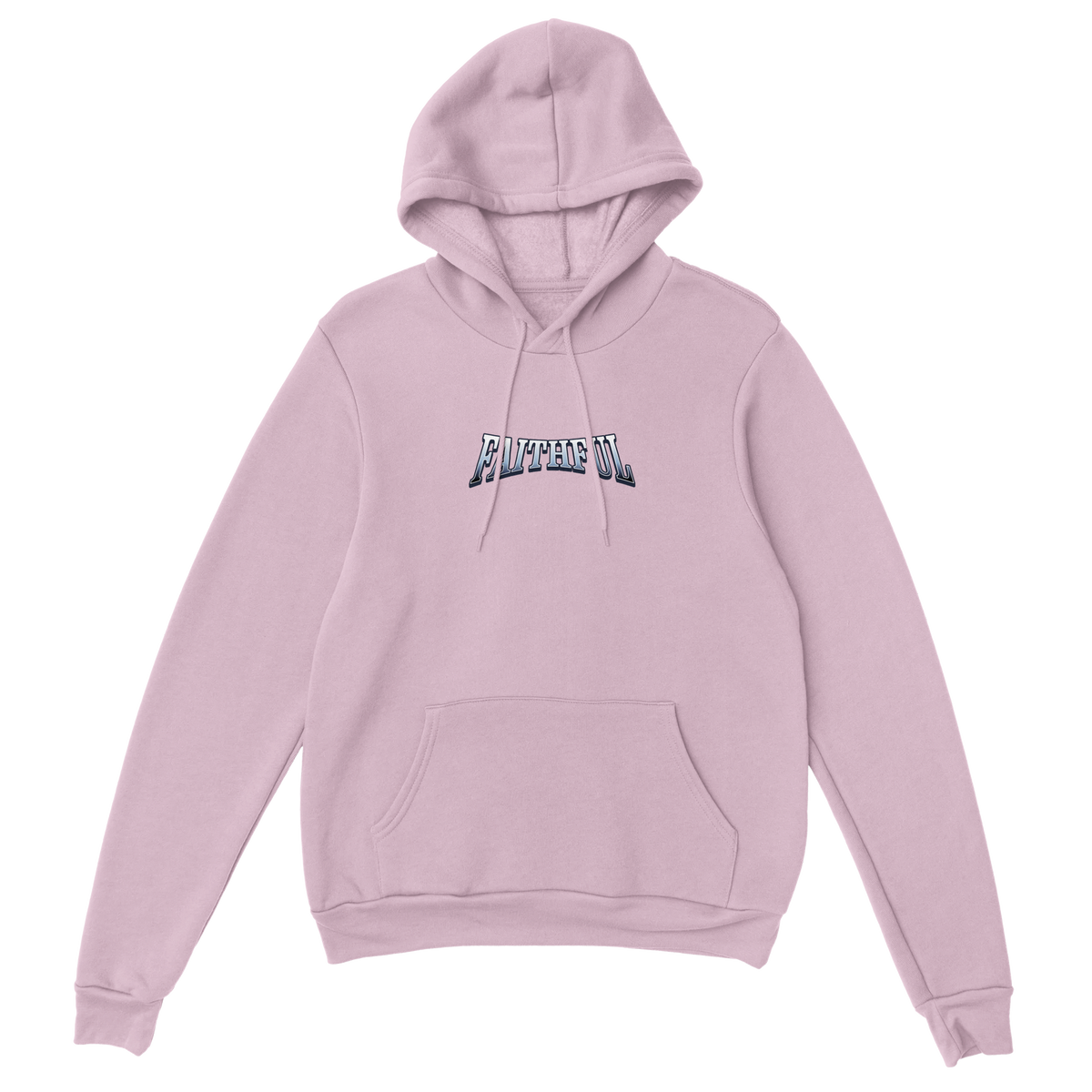 "Target: Love" Pink Christian Hoodie, Bible verse design by Faithful – alternate view