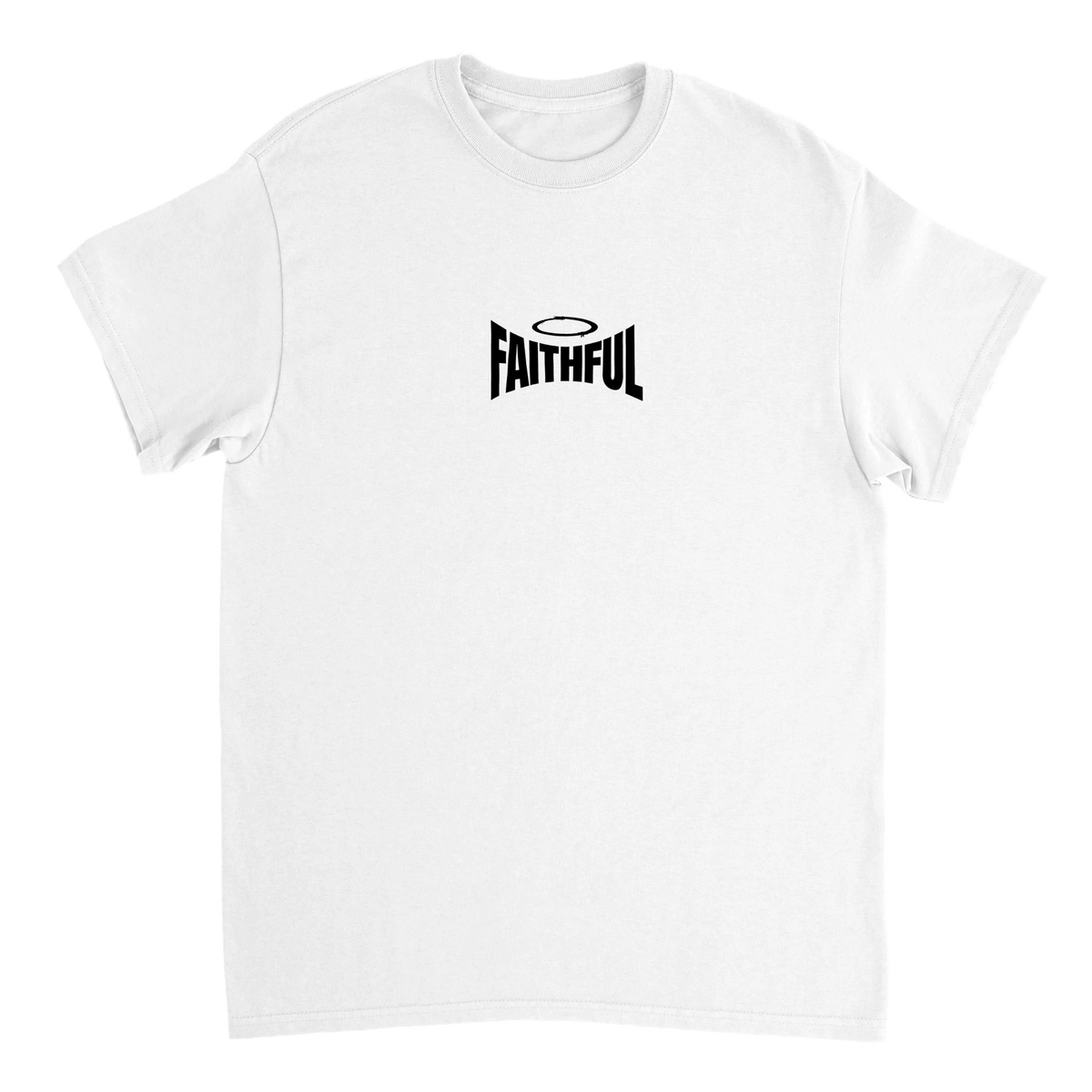 "Blessed" White Christian T-Shirt, Bible verse design by Faithful – alternate view