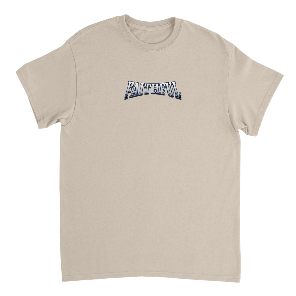 "Target: Love" Sand Christian T-Shirt, Bible verse design by Faithful – alternate view