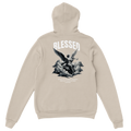 "Blessed" Sand Christian Hoodie, Bible verse design by Faithful