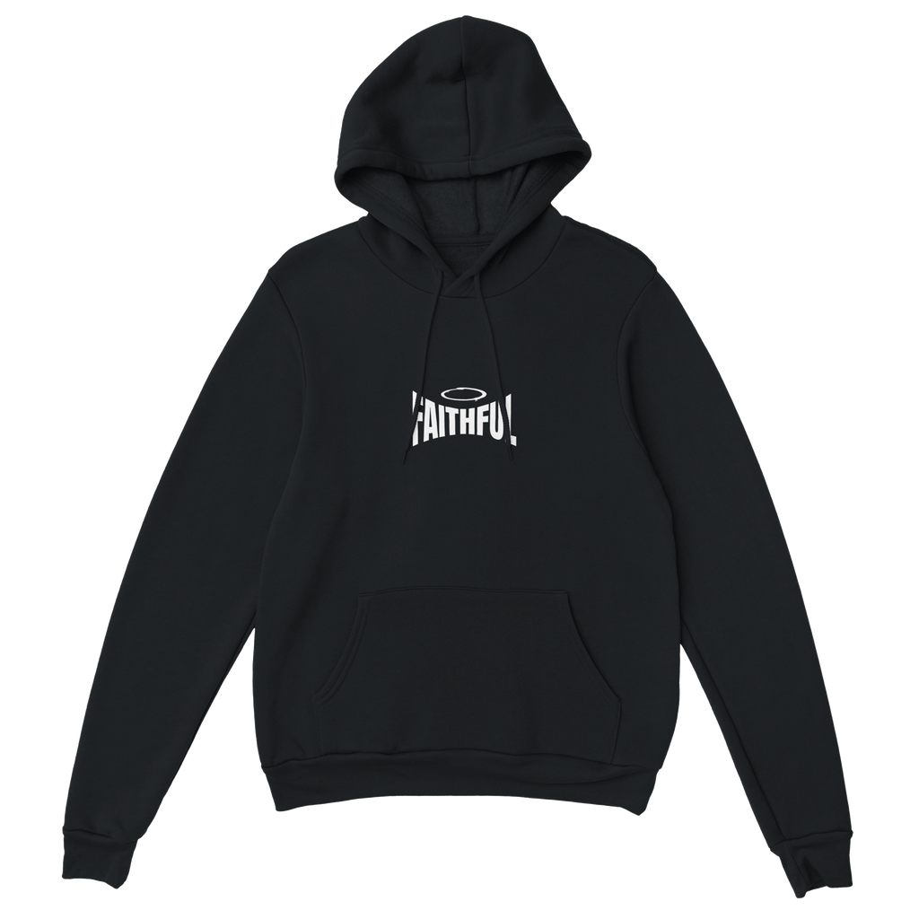 "Blessed" Black Christian Hoodie, Bible verse design by Faithful – alternate view