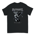 "Angel Archer" Black Christian T-Shirt, Bible verse design by Faithful