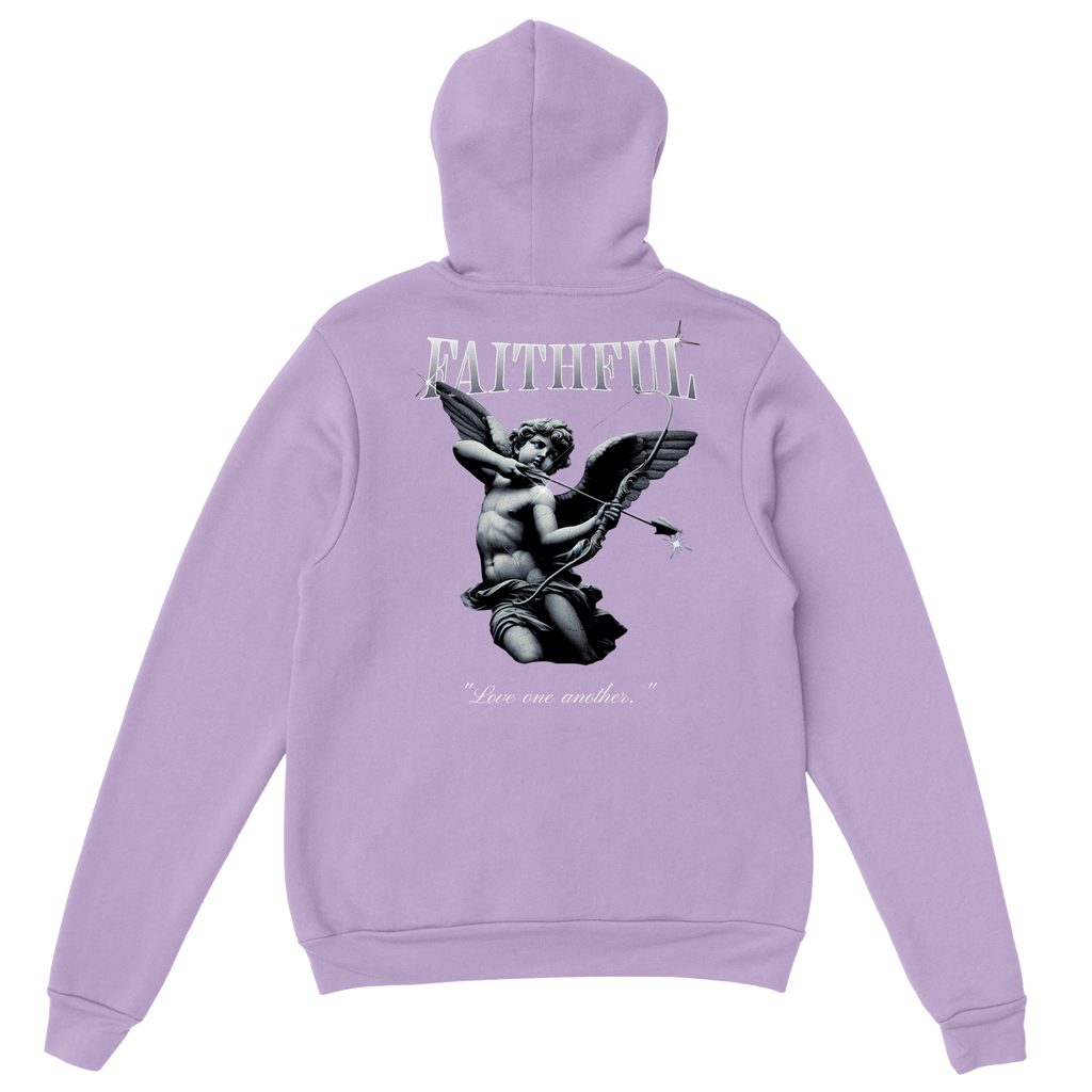 "Angel Archer" Orchid Christian Hoodie, Bible verse design by Faithful