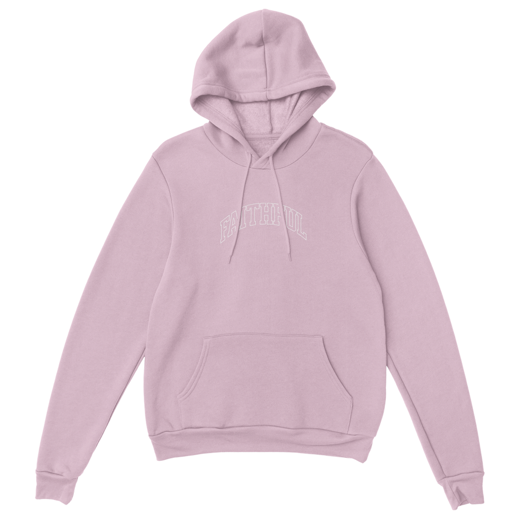 "Flight Through Adversity" Pink Christian Hoodie, Bible verse design by Faithful – alternate view