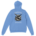 "Sacred Guidance" Blue Christian Hoodie, Bible verse design by Faithful