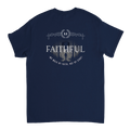 "Light in the Dark" Dark Blue Christian T-Shirt, Bible verse design by Faithful