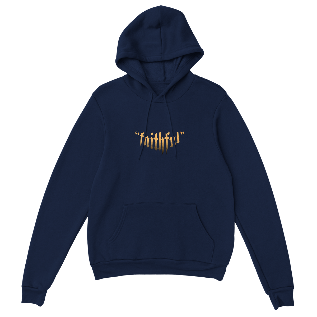 "Guardian of Faith" Dark Blue Christian Hoodie, Bible verse design by Faithful – alternate view