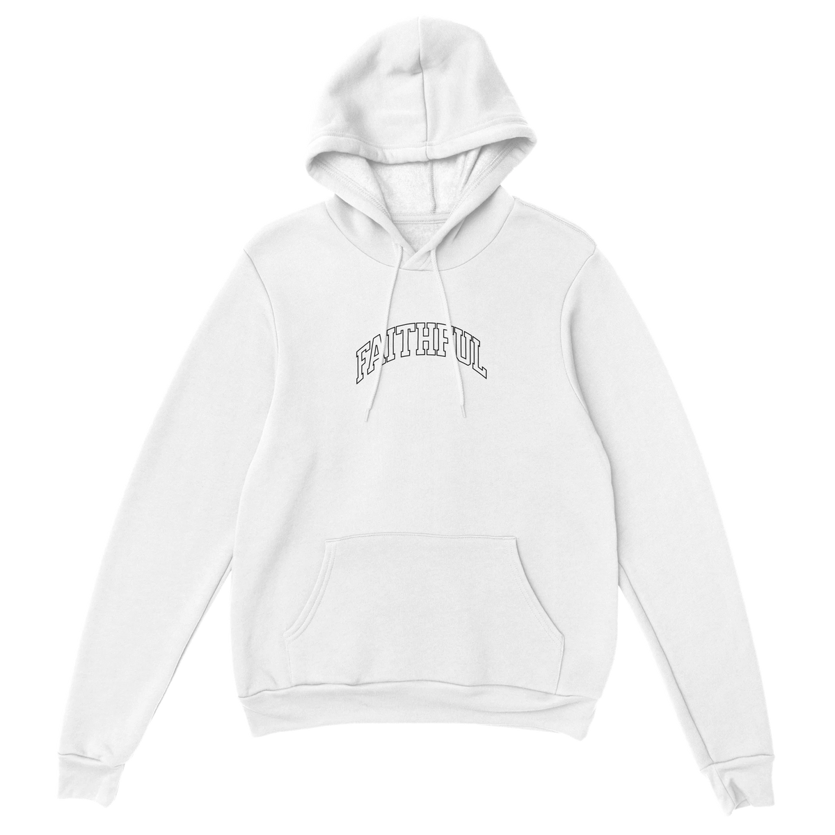 "Flight Through Adversity" White Christian Hoodie, Bible verse design by Faithful – alternate view